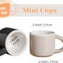 INGOFIN Ceramic Espresso Cups Set of 4, 2 oz Mini Espresso Mugs with Handle, Small Demitasse Coffee Cups, Vintage Accessories, Microwave Safe Shot Cup Suit for Coffee Bar