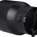 TriTrust Exhaust Tip, 2.5-3 inch inlet adjustable,Fit 2.5''/2.75''/3'' Outer diameter Tailpipe, 4.5'' Outlet 7'' Long Muffler Tip, Black Powder Coated Stainless Steel Tail Tip