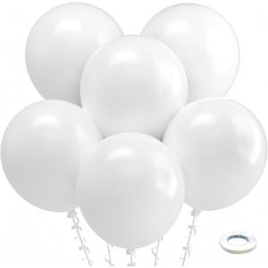 Bezente White Balloons 18 Inch - 30 Pack Large Thick White Balloons Big Round White Latex Balloons for Wedding Baby Shower Anniversary Birthday Party Decorations