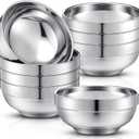 8 Pack 24 oz Stainless Steel Bowls Double Walled Insulated Soup Ice Cream Metal Mixing Nesting Bowls for Serving Soup Rice Cereal (304 Stainless Steel)