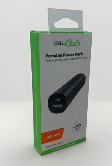NEW Cell Candy Portable Power Pack Smartphone 1800 mAh USB ...