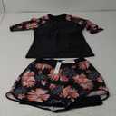 Bonneuitbebe Women Two Piece Rash Guard Bathing Suits Long Sleeve Built in Bra Swimsuits with Drawstring Waistband Boyshorts S