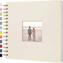 8 x 8 Inch Scrapbook Photo Album Linen Cover, Hardcover Kraft White Pages Memory Book, for Travel Wedding Guest Book Christmas Baby Shower (20 Sheets/ 40 Pages, Beige)