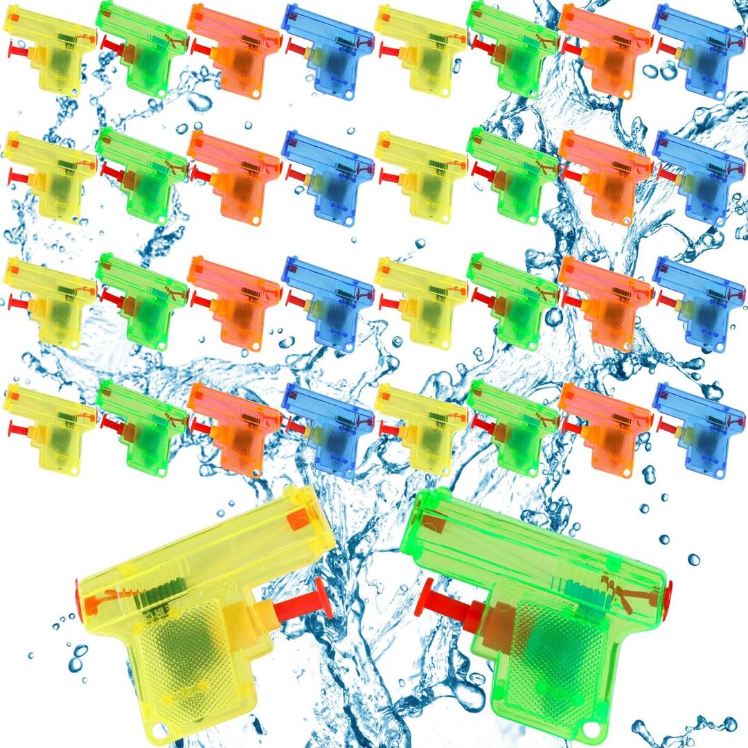 DIYASY 32 Pack Mini Water Guns Bulk, Small Water Gun Squirt for Kids Pistol Soaker Beach Toys Swimming Pool Party Favors for Toddlers Ages 4-8 3-5