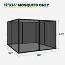 Gazebo Universal Replacement Mosquito Netting, Upgrade 12' x 14' Outdoor Canopy Net Screen 4-Panel Sidewall Curtain, with Zippers, Easy to Install, Fit for Most Gazebo 12x14 Canopy, Black