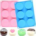 Cake Puck Mold Set, Silicone Cookie Molds Round Cylinder Chocolate Covered Mold (2, Multi)