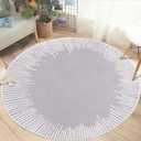 Abstract Rug Circle Modern Bathroom Area Rug 4Ft Round Contemporary Rug for Bedroom Living Room Floor Mat Kids Room Nonskid Indoor Outdoor Rug Soft Throw Rug Floor Carpet, Grey