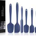 Silicone Spatulas Set, Rubber Spoon Spatula Heat Resistant Spoonula One Piece Design Seamless Spatula Non-Stick Scrapers Baking Mixing Tool (Dark Blue)