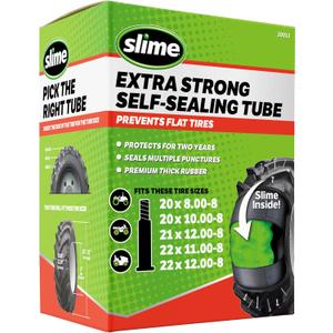 Slime 30013 Inner Tube for lawn mowers, ATVs, tractors and other farm equipment, Extra Strong, Includes Self-Sealing Slime Sealant, Heavy Duty, 20 x 8.00-8"/20 x 10-8"/21 x 12-8"/22 x 11-8"/22 x 12-8"