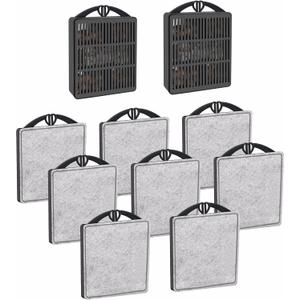 GOZILLA Aquarium Filter Cartridges, Fish Tank Filters Accessories Set, Turtle Tank Filter Replacement Includes 8 Filter Cartridges and 2 Filter Boxes. Only Suit for GZ-107 Low Water Level Tank Filter