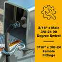 4LIFETIMELINES 3/16" x 18" Rubber Brake Hose – 3/8-24 Male to Female Swivel Fitting | DOT Approved, SAE J1401 Compliant | Universal Trailer & Vehicle Brake Line Replacement