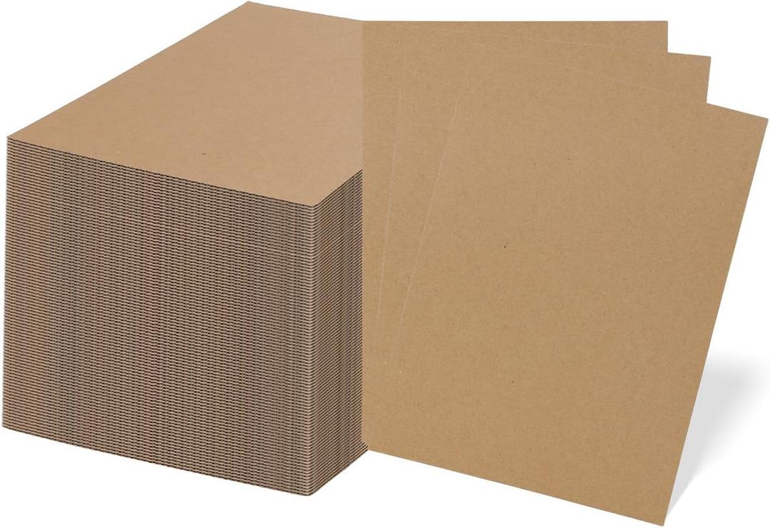 RLAVBL 100 Pack 5x7 Corrugated Cardboard Sheets, Flat Cardboard Inserts for Shipping, Mailing, Packing, DIY Crafts