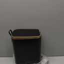 CEROELDA Small Bathroom Trash Can with Lid Soft Close-5L/1.3 Gal Slim Garbage Can-Metal Step Wastebasket-Rectangle Narrow Waste Bin for Office, Bedroom, Toilet, Live Room-Black