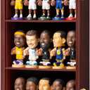 Bobblehead Display Case Action Figure Display Case Bobble Head Shadow Box Wall Cabinet for 15 Figurines Display with Lockable Anti Fade Uv Protection for Bobble Head, Action Toy Figures, Mahogany