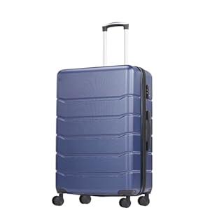 DUMOS Hardside Suitcases with Spinner Wheels, Blue, 24IN