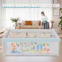 Hiaksedt Baby Playpen 74x50 Inch, Play Pens for Babies and Toddlers Baby Fence Play Yards for Indoor & Outdoor with Breathable Mesh Anti-Fall Playpen (74"x50")