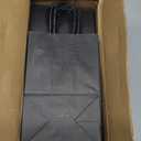 MESHA Black Gift Bags 5.25x3.75x8 Inch Small Kraft Paper Bags with Handles Bulk,100 Pack for Small Business,Wedding Party Favor