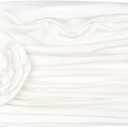 Alnorm Flower Design Chemo Hair Loss Caps Cancer Headwear for Women (One Size, Off-white)