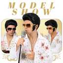 Bettecos 4pcs Set 50s Rock Wig with Sunglasses and Necklace for Men Singer Rocker Costume Wigs for Cosplay Halloween Party (Adults)