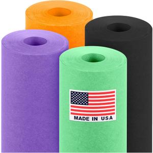 18" x 1200" (100 ft) Halloween Crafts Kraft Paper Rolls Set, 45 Lbs - Orange, Black, Lilac, Green Kraft Paper - Made in USA Colored Paper for Kids Crafts, DIY, School, Gift Wrapping