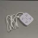 6 Ft Surge Protector Power Strip - 8 Widely Outlets with 4 USB Ports, 3 Side Outlet Extender with 6 Feet Extension Cord, Flat Plug, Wall Mount, Desk USB Charging Station, ETL,White