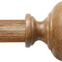 Wood Curtain Rods for Windows 48 to 84 Inch(4-7ft),1 Inch Heavy Duty Curtain Rods with Imitation Wood Grain Finials, Boho Adjustable Drapery Rod of Window Treatment