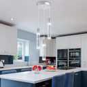 3-Lights Pendants Light for Kitchen Island Chandeliers Dining Room Pendant Lighting Fixture Bubble Crystal Ceiling Hanging Lights Bedroom Island Kitchen 6000K White Light Fixtures Chrome