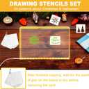 Lumiboard LED Drawing Board, Light Up Acrylic Dry Erase Board 11.8x7.9” with Stand, LED Note Board with Colors, Acrylic Message Writing Board with Light, Drawing Stencils Set Included