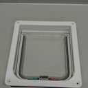 goTeamghjkl Cat Door Flap (Outer Size 7.5" x 7.8"), 4 Way Locking Medium Cat Door for Interior Exterior Doors, Weatherproof Pet Door for Cats Doggie Kitty and Kittens with Circumference < 15.75" (White)