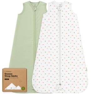 2-Pack Baby Sleep Sacks, Zipper Wearable Blanket - 0.5TOG Organic Cotton,Lightweight,Soft Cozy Toddler Sleeping Sack 12-24 months,Easy to Wear Large Newborn Transition Swaddles Sleepsacks(Roarsome, L)