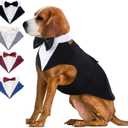 Dog Birthday Clothes boy acceserories Collars Black Dog Tuxedo for Medium Dogs Wedding Outfit Stitch Costume Doggy Formal wear, Large