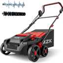 MZK 15-inch 2-in-1 Electric Dethatcher and Scarifier w/Removeable 5-Position Height Adjustment,Lawn dethatcher w/12-Gallon Thatch Collection Bag,Keep Lawn Health
