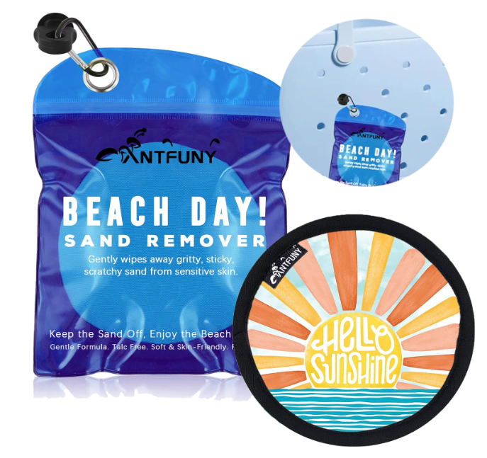 Sand Remover for Beach Cleaner Eraser for Family Wipe Off Mitt Duster Brush Vacation Trip Hawaii Honeymoon Essential Gift Costa Rica Must Haves Resort Rio de Janeiro Punta Cana Beach Towel Sunshine