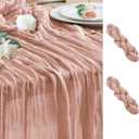 Wokceer Cheesecloth Table Runner 2Pack 10FT Dusty Pink Christmas Gauze Fall Cheese Cloth Table Runner for Party Easter Rustic Sheer Table Runners for Baby Bridal Shower Wedding Table