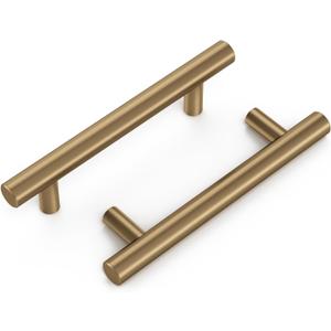 Haliwu 10 Pack Gold Cabinet Handles, Champagne Bronze & Antique Brass Cabinet Pulls, 3-3/4 inch(96mm) Kitchen Drawer Pulls