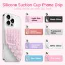 2 x Yojaro Silicone Suction Cup Phone Case Mount Double Sided, Phone Accessories Hands-Free Strong Grip Holder for Selfies and Videos (Reddish Brown Glitter)