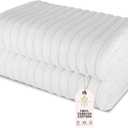 Classic Turkish Towels CTT - Premium 2 Piece Jumbo Bath Sheets, 100% Turkish Cotton, Absorbent & Ultra Comfy Bath Towel Sheets for Hotels & Spa | 40" x 65" (White)