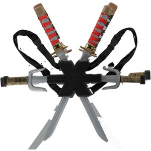 Morph Red Ninja Swords for Kids with Back Strap Costume Ninja Costume Accessories for Kids