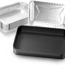 for Weber Drip Pan Replacement 93305 Catch Pan for Weber with 20-Pack 6415 Foil Grease Tray Liners | Grease Catcher for Weber Genesis & Spirit Grills Silver/Gold/Platinum1000-5500 Summit Grills