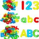 67 Pcs Plastic Practice Set Transparent Letters and Numbers Include Uppercase Letters Lowercase Letters and Numbers Colorful Plastic Letters and Numbers for Kids Counting and Spelling, Ages 3+