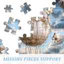 Hot Air Balloon Puzzle 1000 Pieces, PICKFORU Fantasy Butterfly Rose Flower Jigsaw Puzzle, Impossible Unique Nature Art Theme, Challenging for Adults
