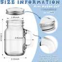 Tessco for you 48 Pcs 4 oz Mini Mason Jars with Lids and Handles Small Glass Mason Canning Jars Mugs Cup for Jams, Jelly, Honey, Spices, Dried Snacks, DIY Crafts, Shower Wedding Favors