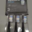 AquaSonic Genuine Proflex Replacement Brush Heads | ADA Accepted | for Whiter Teeth & Gum Care | Compatible with Many AquaSonic Toothbrush Handles (3 Pack Black)