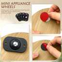 Quacc 8 Pack Self Adhesive Caster Wheels Appliance 360 Swivel Glide Smoothly Mini Rollers Coffee Machines Air Fryer Caster Slider for Small Kitchen Appliances, Trash Can, Furniture (Black)
