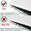 DONGKE for MacBook Air 13 inch Case 2021-2018 Release A2337 M1 A2179 A1932, Bling Plastic Hard Shell Case & Keyboard Cover Only Compatible with MacBook Air 13 inch Retina Fits Touch ID, Sparkly Clear