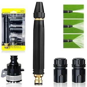 High Pressure Power Washer Nozzle with Connector Set, 3-Spray Mode Direct Spray Gun, Leak-Proof Power Jet Wand for Cleaning Car, Yard, Patio, Pets & Driveway 