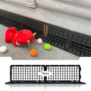12 PCS Under Couch Blockers for Bed Couch Furniture Underneath Stop from Getting Under The Sofa (Black Plastic)