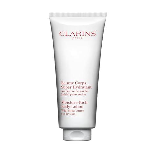 Clarins Moisture-Rich Body Lotion | Intensely Hydrates | Nourishes, Softens and Smoothes | Non-Greasy and Fast Absorbing | 88% Natural Ingredients | Body Cream With Shea Butter | For Dry Skin Types 6.5 Oz
