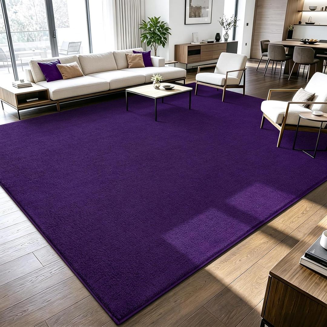 ISEAU 8x10 Soft Area Rug for Living Room, Washable and Non-Slip,Purple
