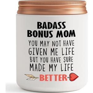 Bonus Mom Gifts- Mother in Law, Stepmom irthday Christmas Mothers Day Gifts- Funny Best Candle Gift Ideas for Adopted Mom from Daughter Son